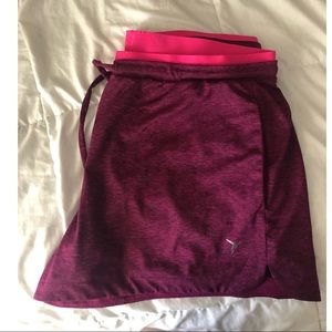 Magenta workout shorts
